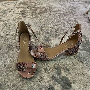 Floral Block heel sandals